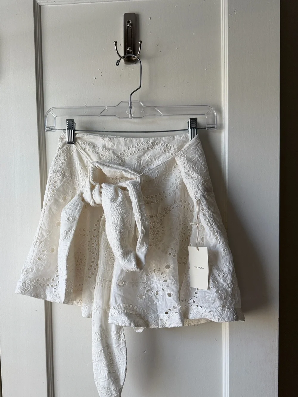 Revolve Tularosa Carlotta Cream Eyelet Tie-Waist Skort - Picture 2 of 5